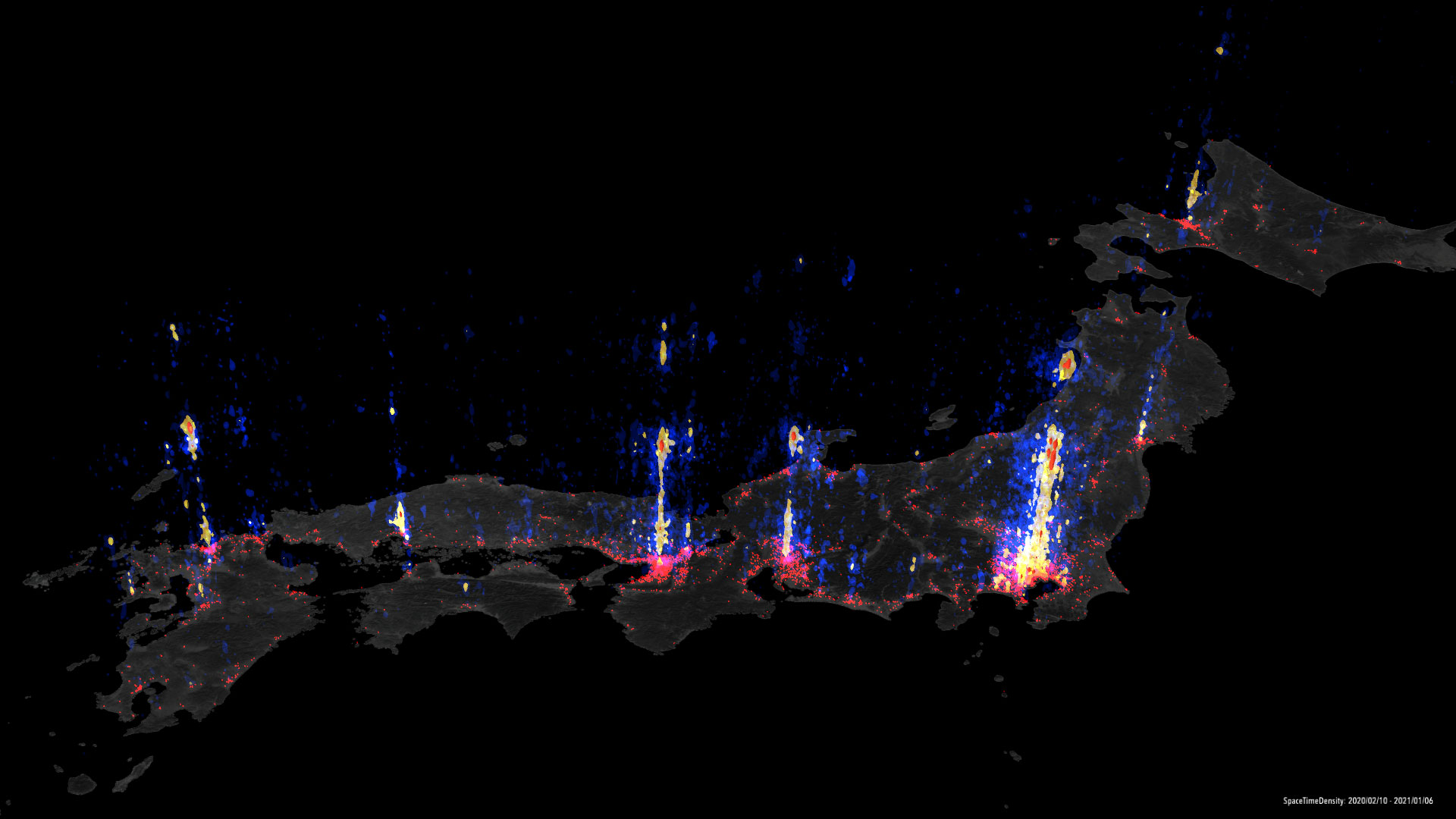 COVID-19: Space-Time Visualization of Infection Risks in Japan